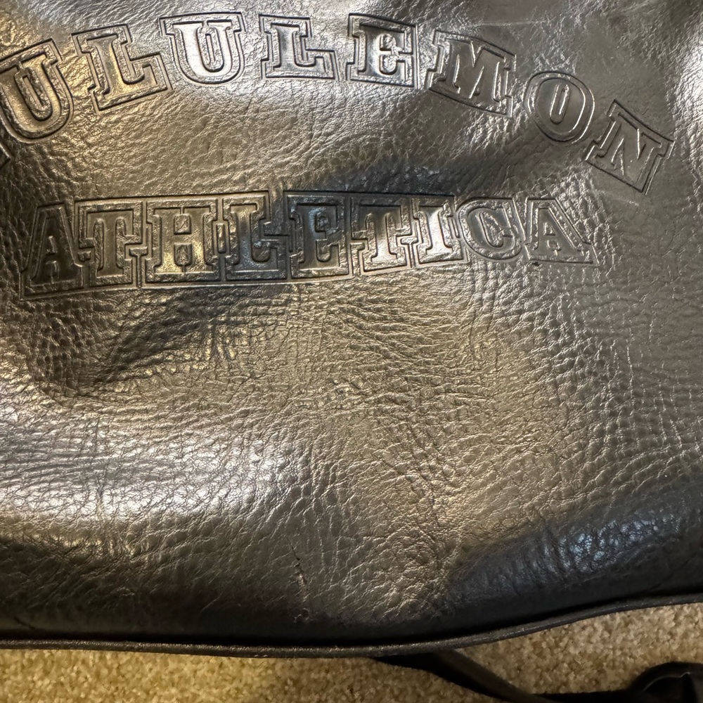 Vintage lululemon Black Duffel Bag Smooth Leather - Picture 2 of 16
